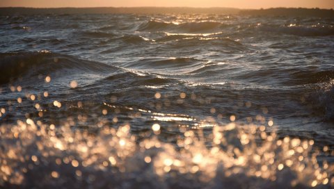 море, волны, пена, пузыри