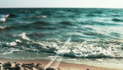 морская пена, лето, прибой