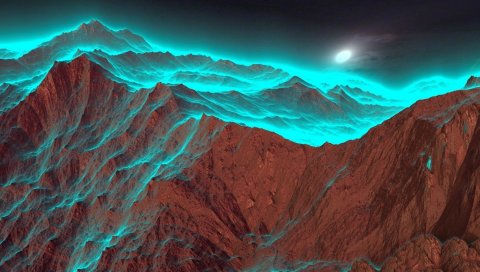 горы, красивое небо, размыты