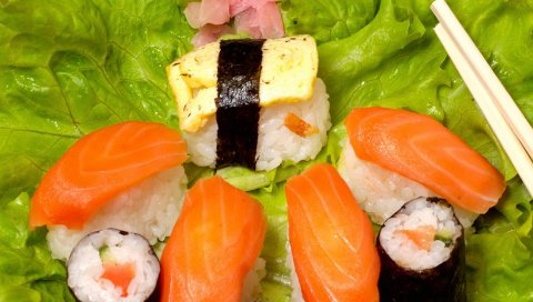 роллов, суши, морепродукты,Японская кухня