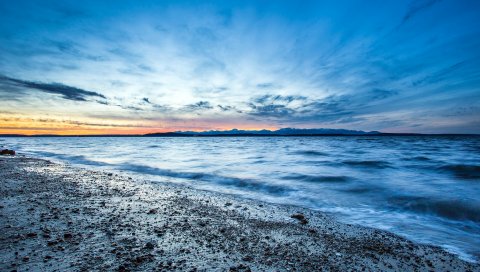 море, берег, небо, свет, песок с