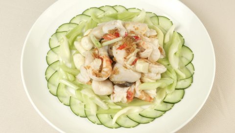 креветка, огурец, украшение, вкусные