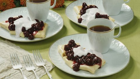 чай, чашки, пить, еда, выпечка