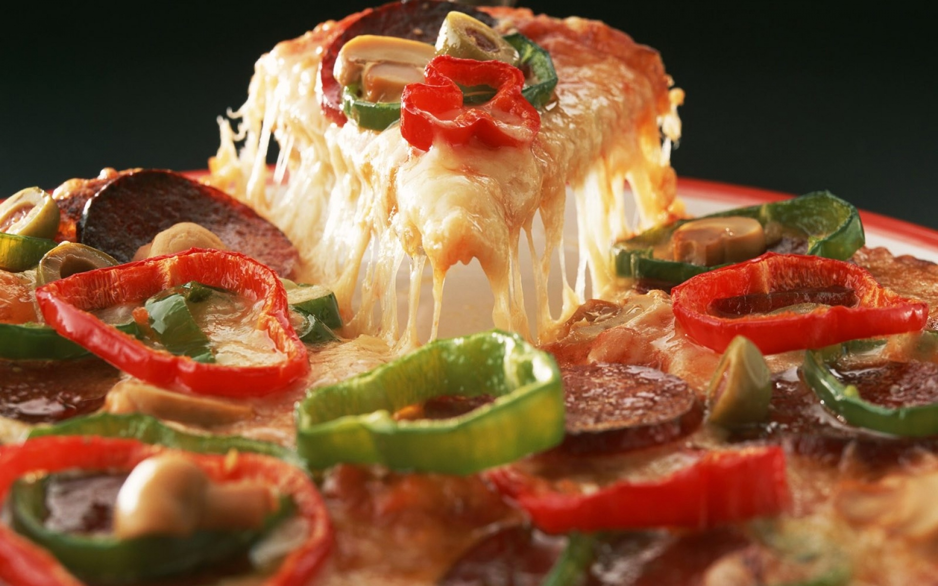 Картинки Пицца, сыр, овощи, кусок фото и обои на рабочий стол