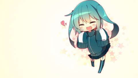 Hatsune miku, девушка, зелёные волосы, toon