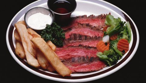 Мясо, соус, картофель, продукты питания