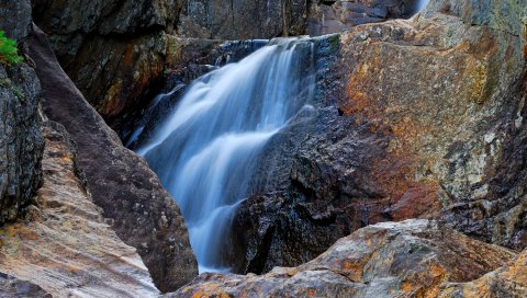 Скалы, водопад, пейзаж