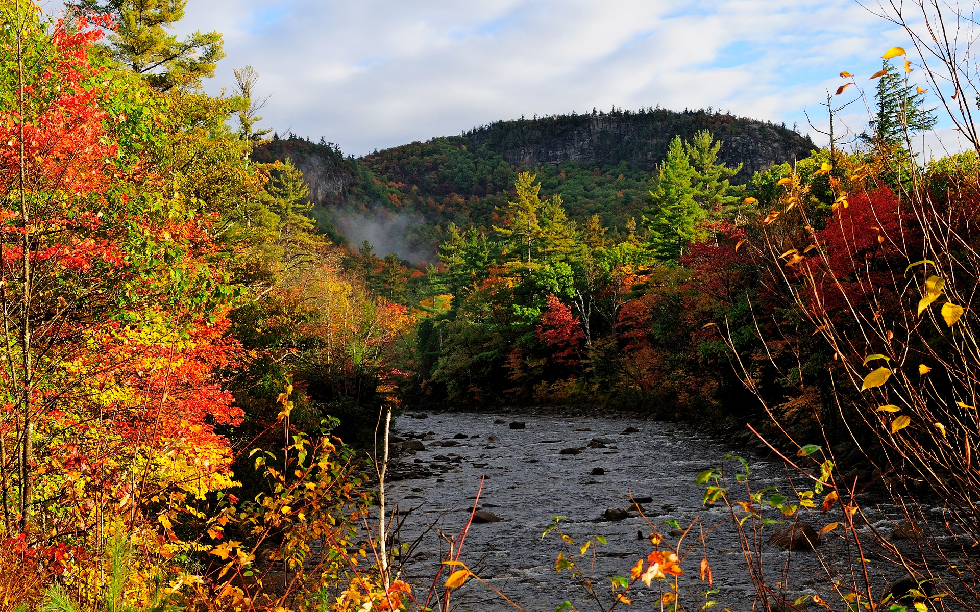 Картинки Осень, река, деревья, лес фото и обои на рабочий стол