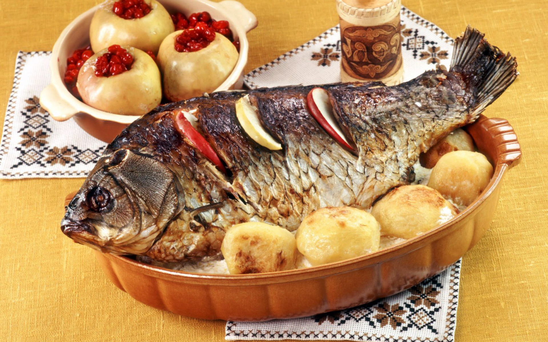 Картинки Рыба, картофель, еда, ужин фото и обои на рабочий стол