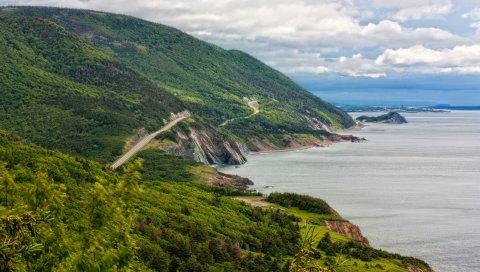 Море, дорога, горы, пейзаж