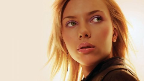 Scarlett johansson, девушка, лицо, серьезный
