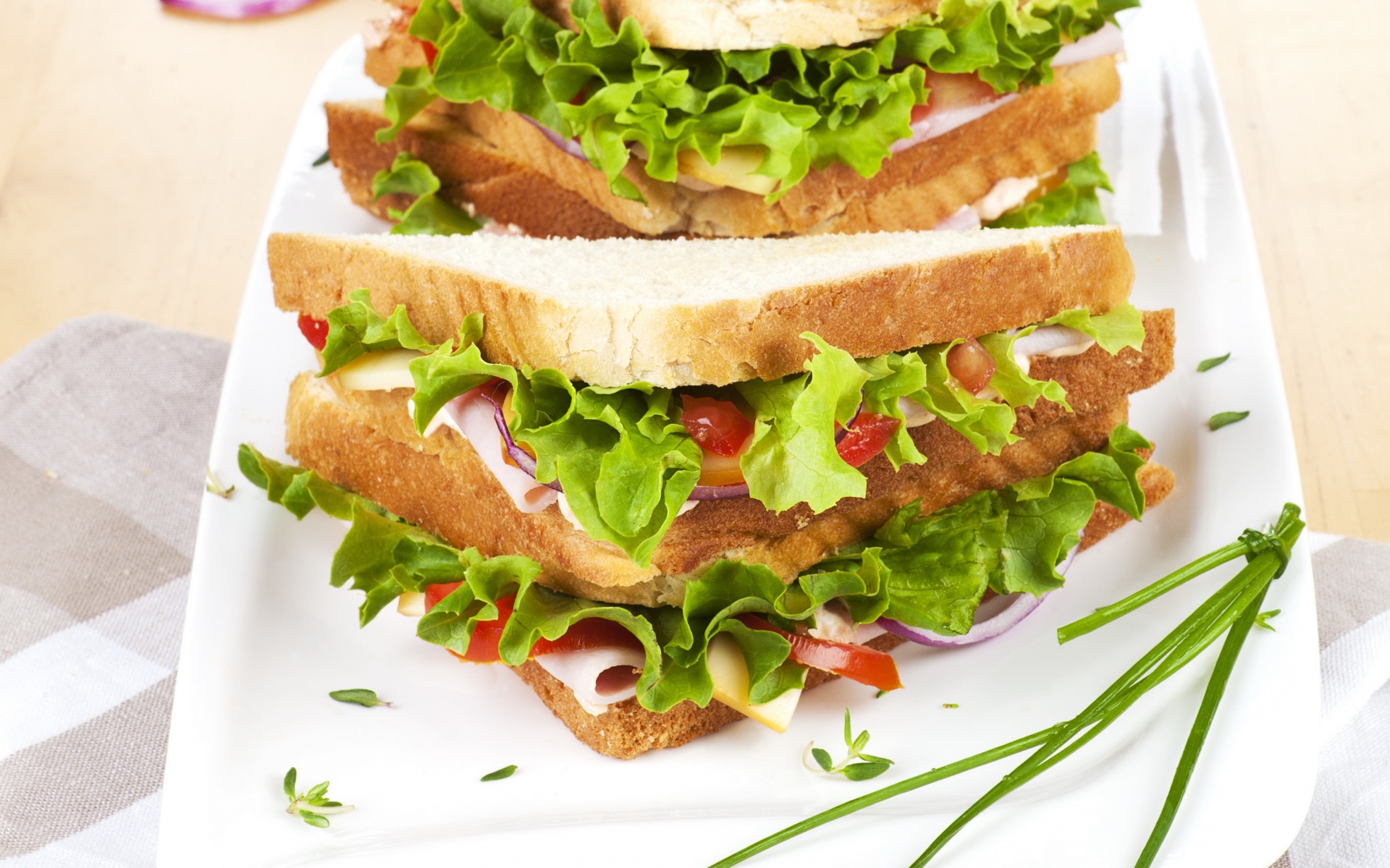 Картинки Сэндвич, мясо, овощи фото и обои на рабочий стол