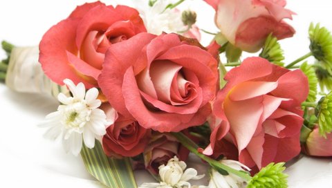 Букет, композиция, красивые, розы, цветы