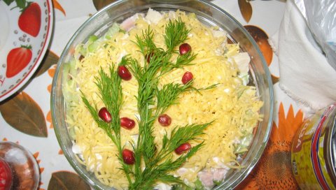 Салат, травы, листья, сыр, вкусный