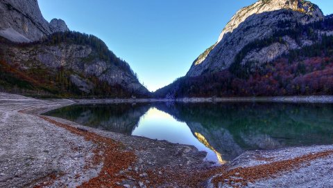 горы, озеро, пейзаж, отражения