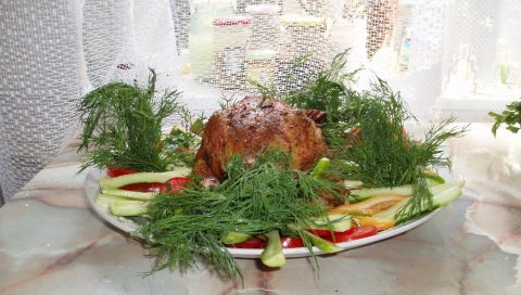 мясо, травы, питание, вкусные