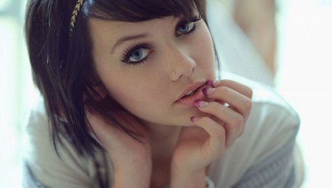 брюнетка, девушка, молодой, взгляд, красивая , макияж