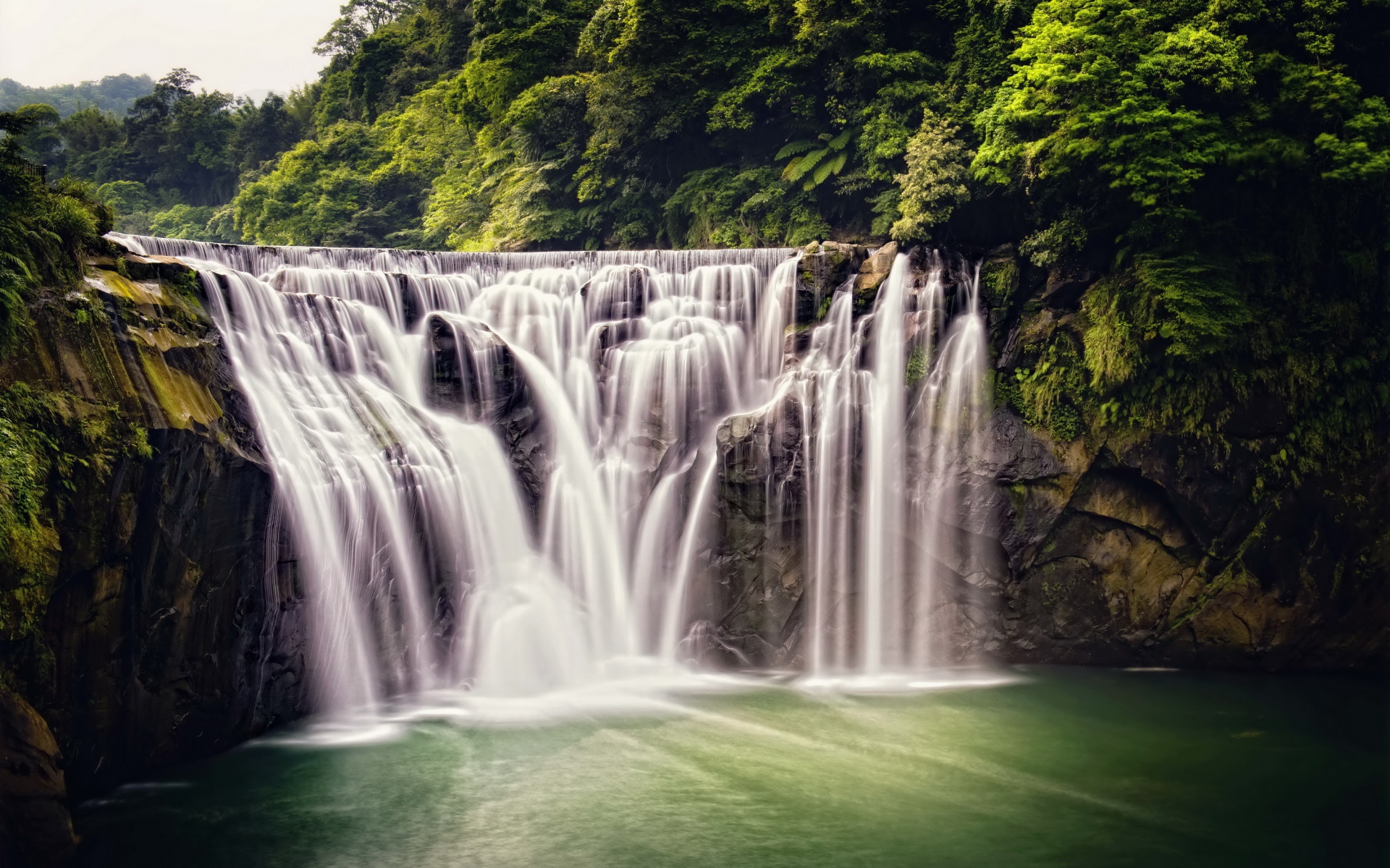 Картинки водопад, природа, водопад shifen, тайвань, лес фото и обои на рабочий стол