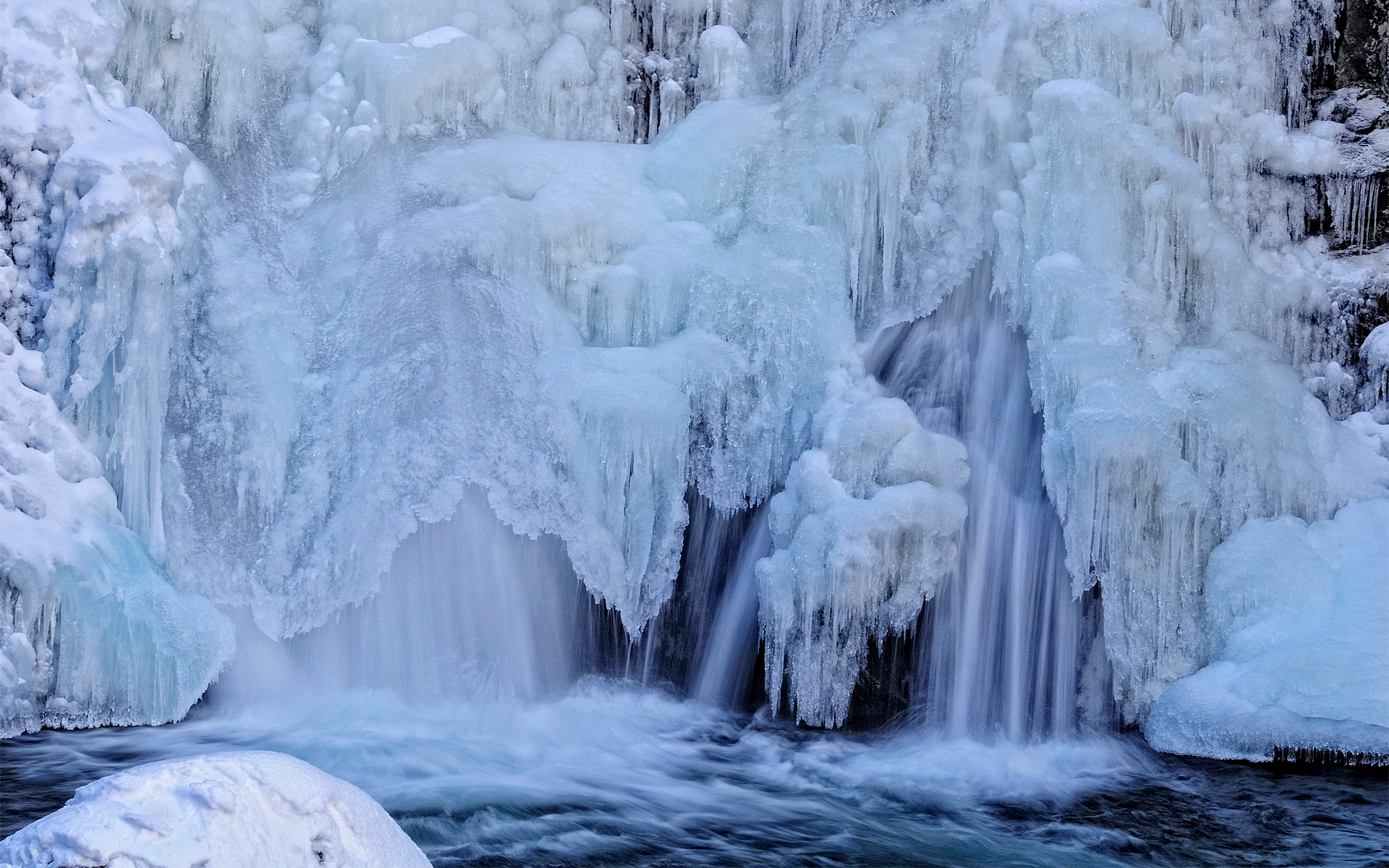 Картинки водопад, ручей, река, лед фото и обои на рабочий стол