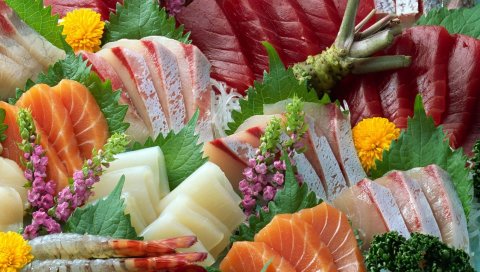 рыба, мясо, морепродукты