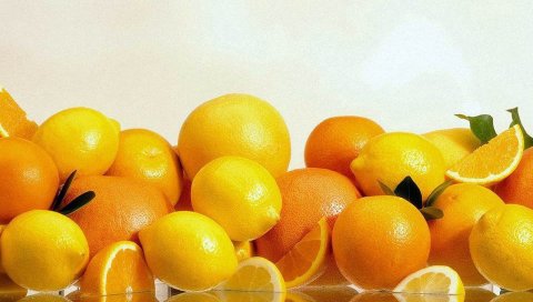 лимоны, апельсины, цитрусовые, фруктовые
