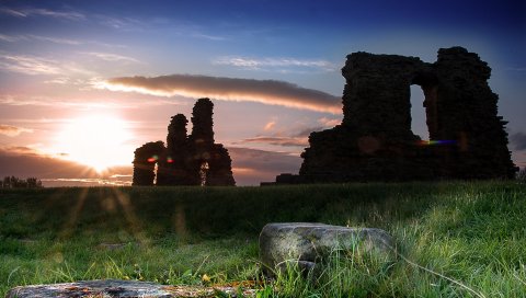 трава, природа, вечер