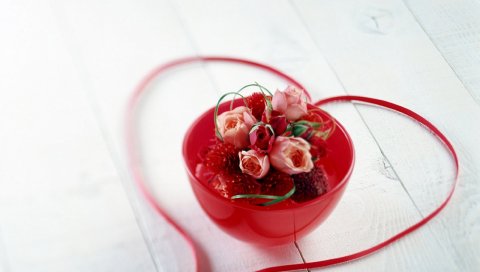 сердца, цветы, фон, мелодрама