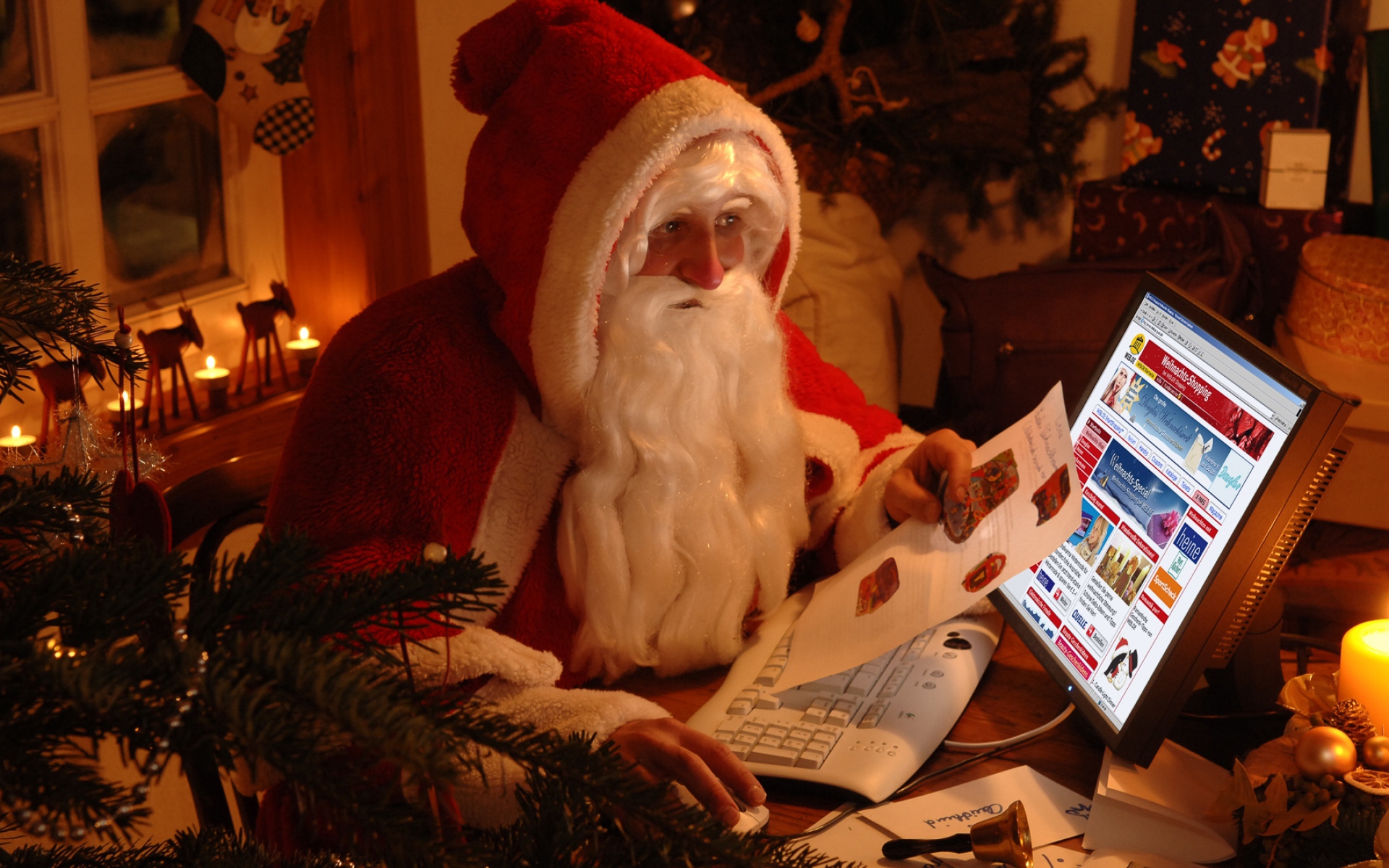 Картинки Санта - Клаус, новый год, подарки фото и обои на рабочий стол