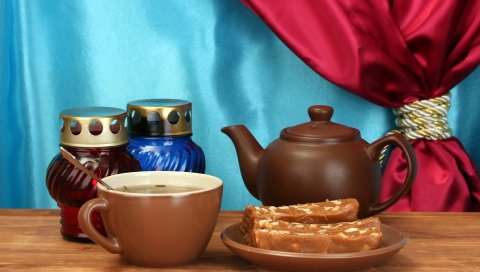 Чай, напиток, чайник, чашка, блюдце, удовольствие