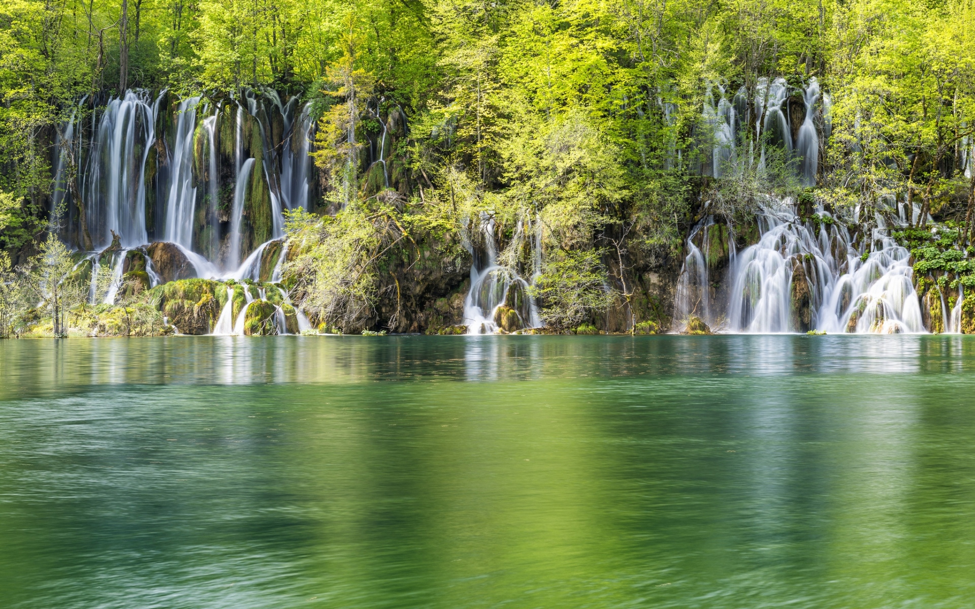 Картинки Природа, водопады, озеро, лес, хорватия фото и обои на рабочий стол