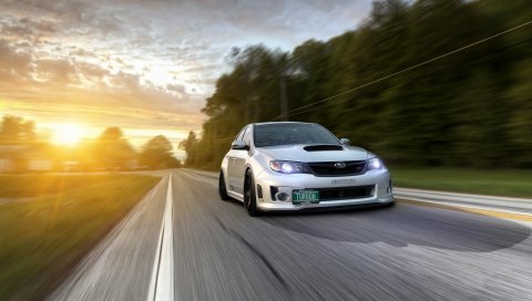 Subaru impreza wrx, ??движение, авто, дорога