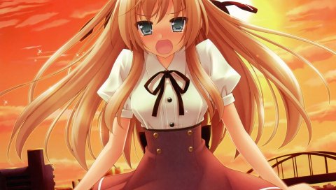 Майои neko overrun, serizawa fumino, девушка, платье, сюрприз