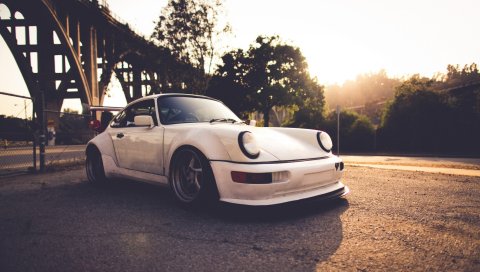 Porsche, авто, белый, античный