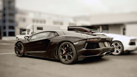 Черный, стильный, автомобили, lamborghini