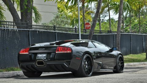 Lamborghini, черный, авто