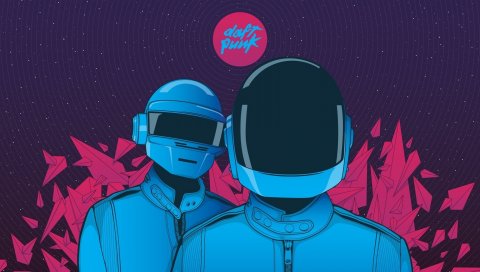 Daft punk, графика, шлем, музыка