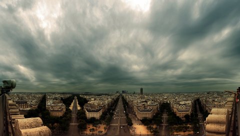 Париж, здания, небо