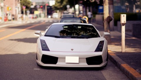 Авто, белый, спортивный автомобиль, lamborghini