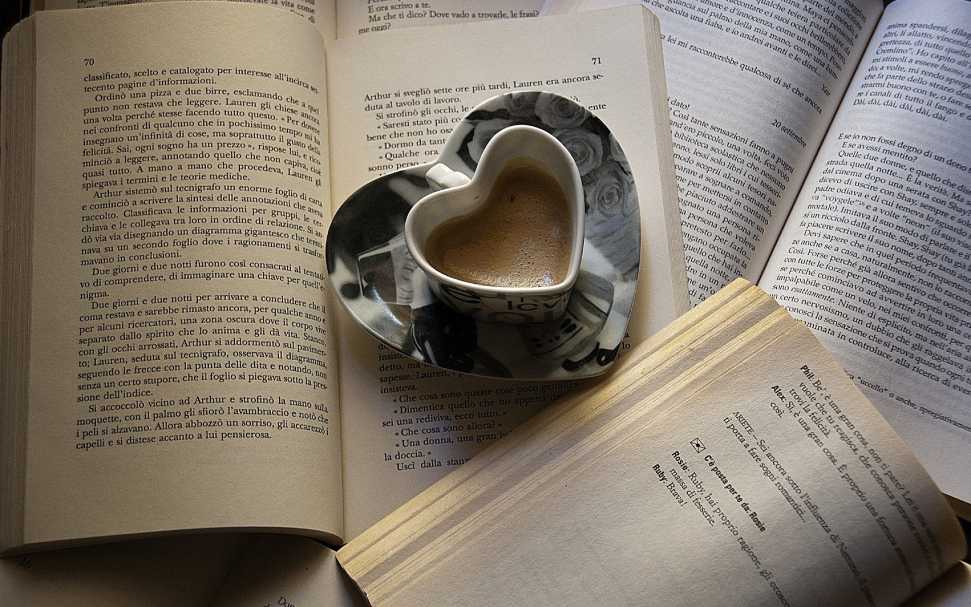 Картинки кофе, книги, страница, кружка, сердц фото и обои на рабочий стол