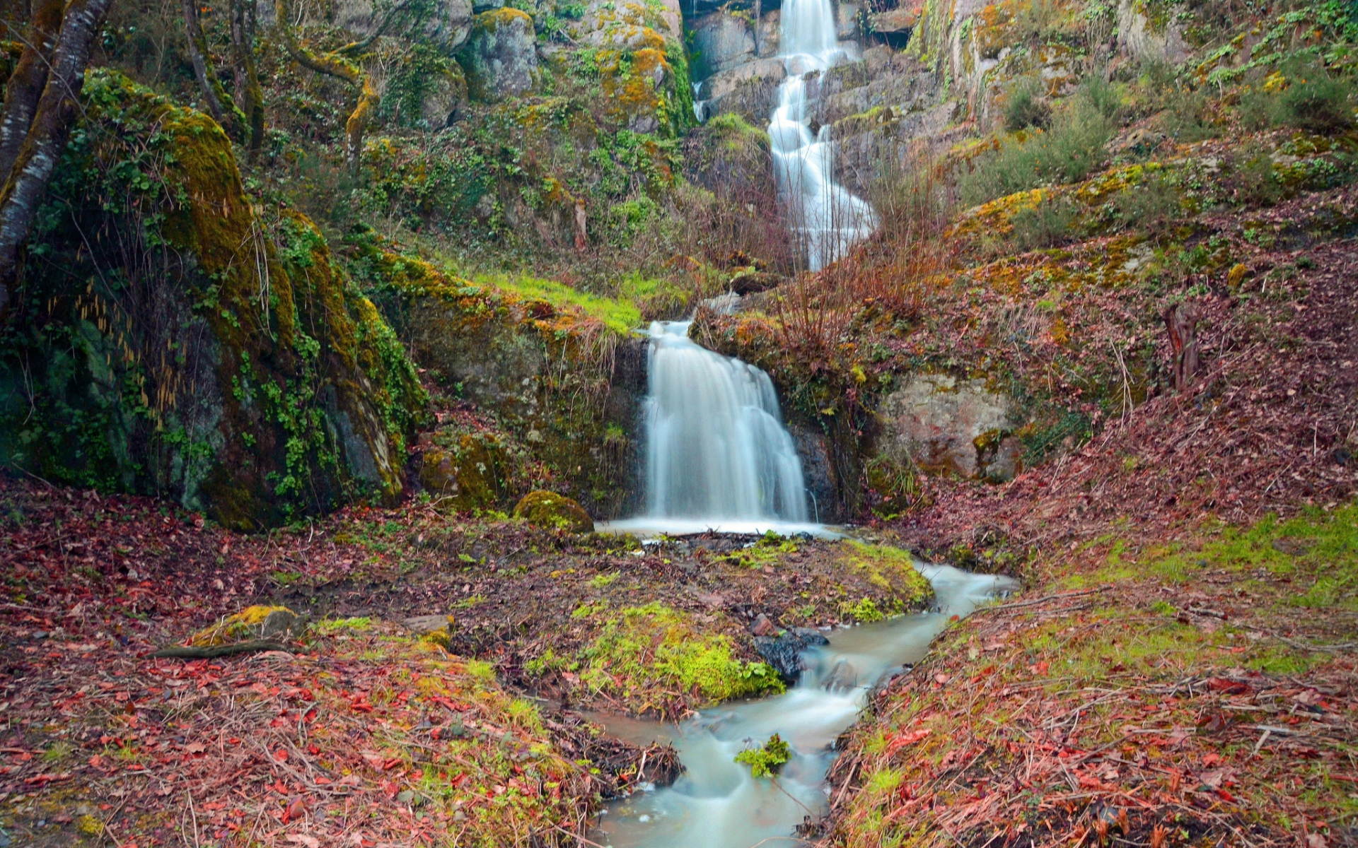 Картинки осень, горы, река, водопад фото и обои на рабочий стол