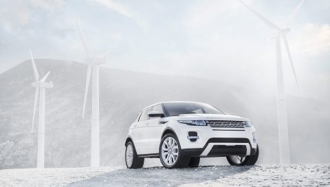 варьировались ровер, белый, ветровая турбина, вседорожник, джипов, Land Rover