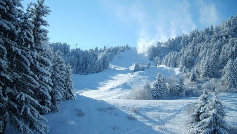 горы, снег, зима