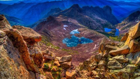 камни, гора, красивые, туман