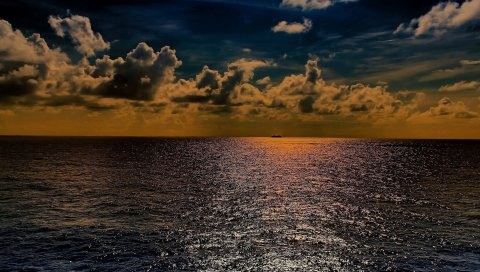 море, небо , свет, лето, красивый, горизонт