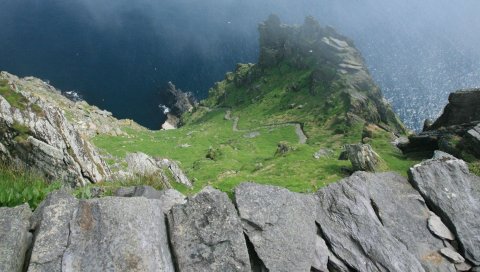 трава, камни, лето, пейзаж