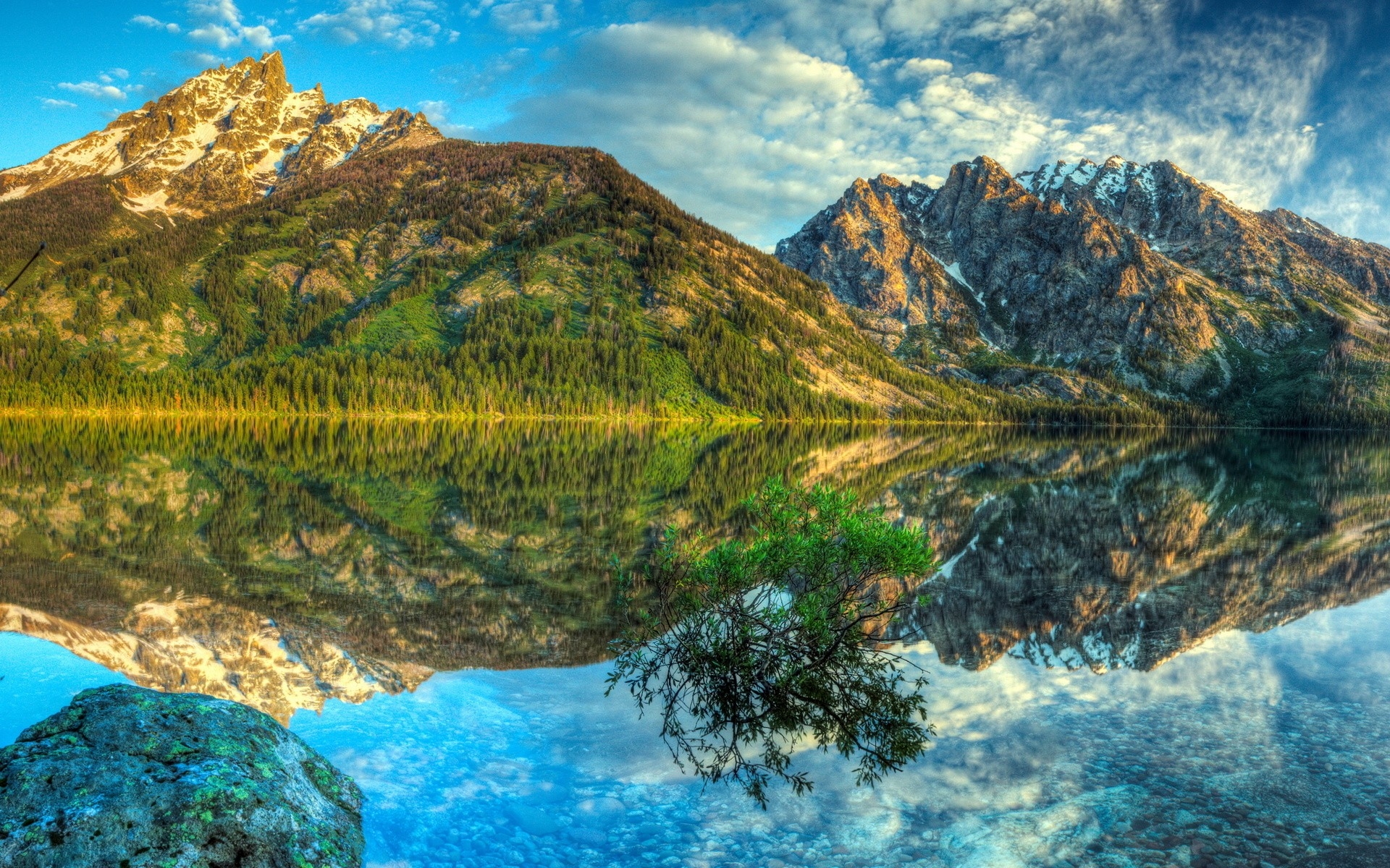 Картинки горы, отражение, небо, верхние фото и обои на рабочий стол