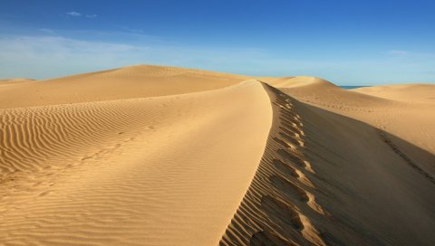 пустыня, песок, небо, ветер