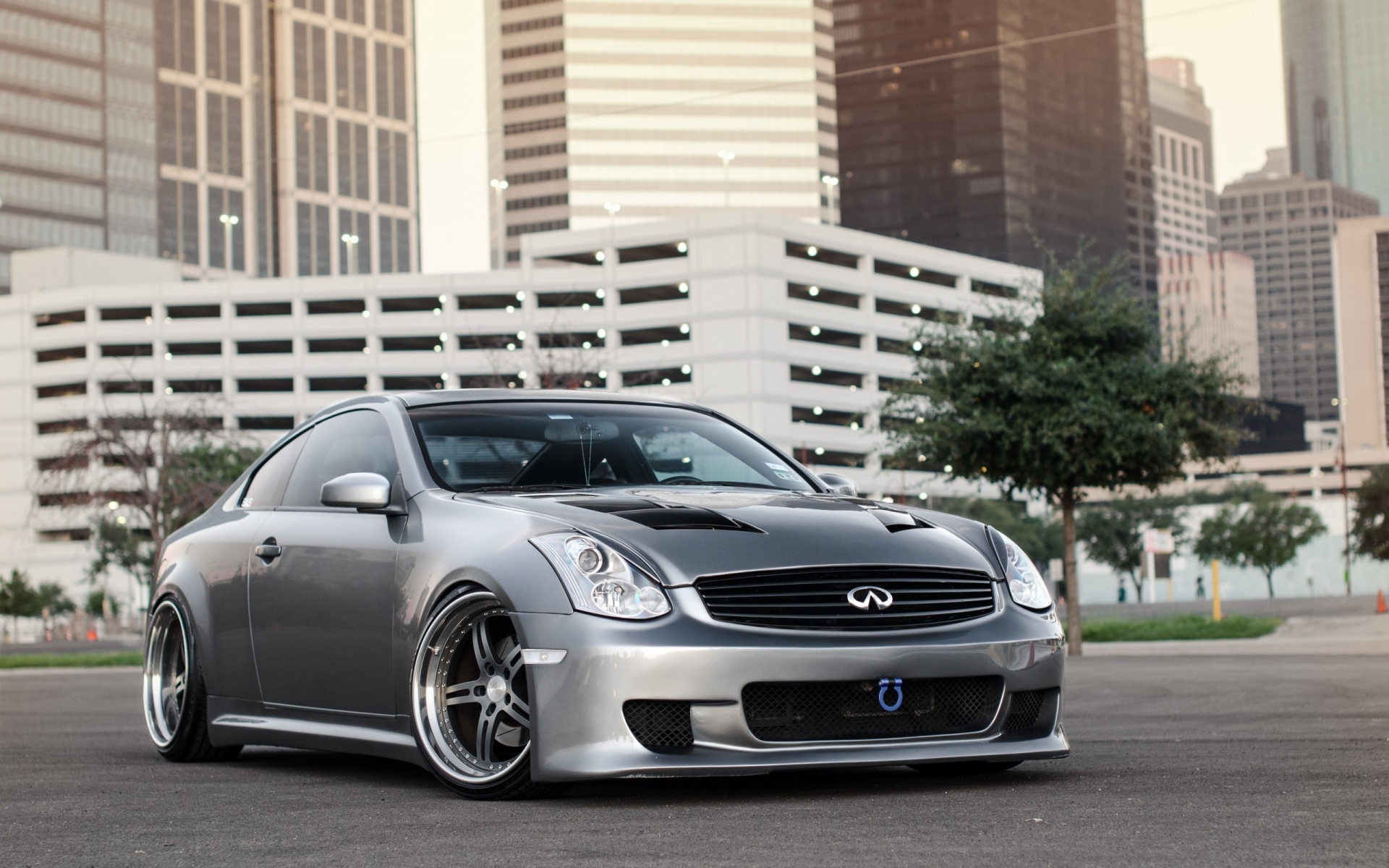 Картинки Infiniti g35, синий, город, свет фото и обои на рабочий стол