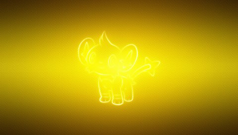 Shinx, покемон, желтый, фон