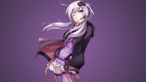 Yuzuki yukari, девушка, взгляд, стиль